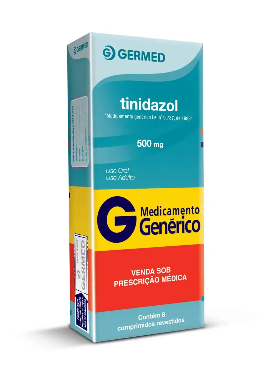 Tinidazol 500 Mg 8 Comprimidos Germed Pharma Genérico