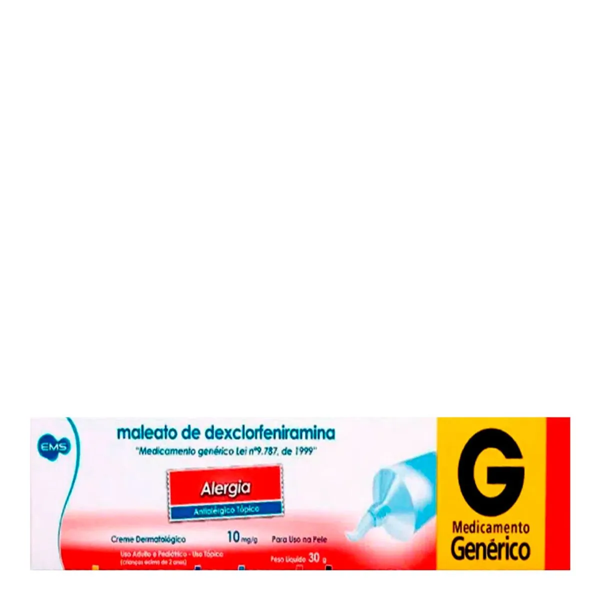 Maleato De Dexclorfeniramina Creme 10mg/g Ems Caixa 30g
