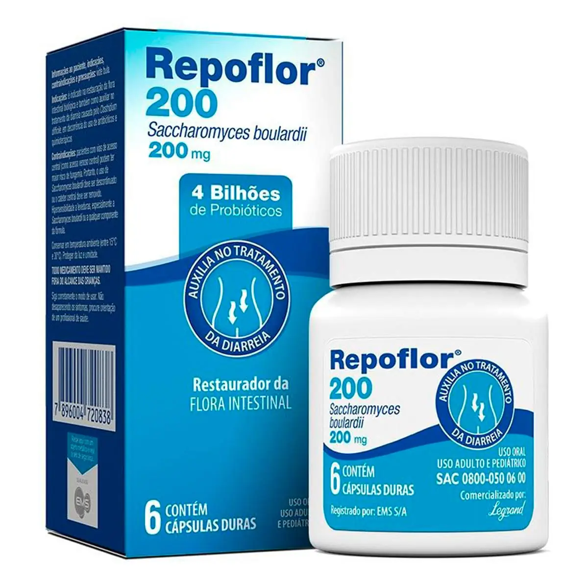 Repoflor com 6 Cápsulas 200 Mg