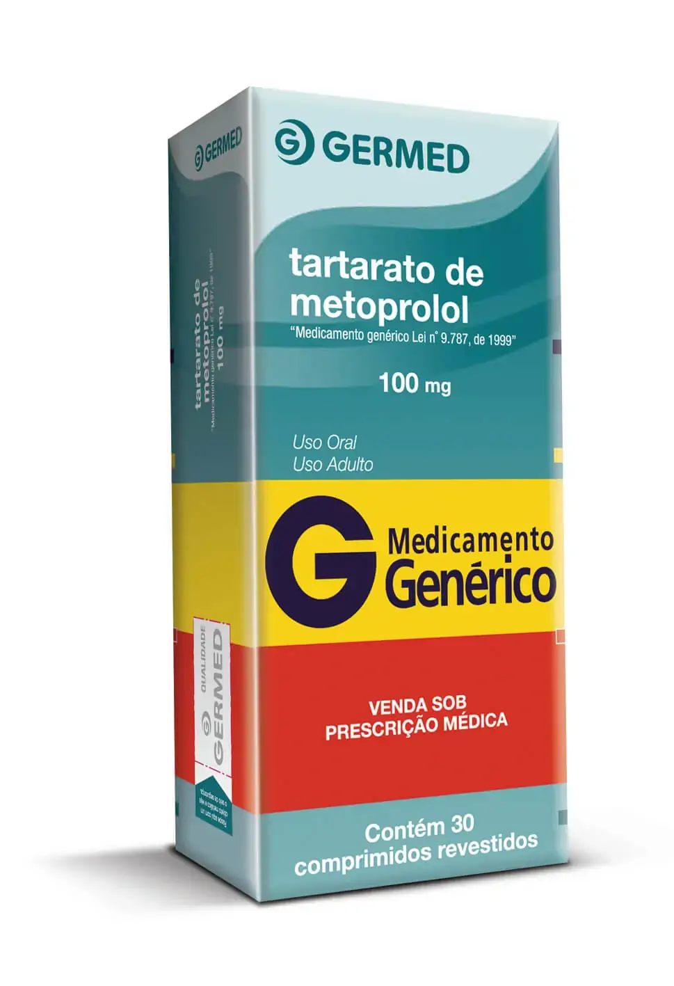 Tartarato De Metoprolol 100 Mg 30 Comprimidos Germed Pharma Genérico