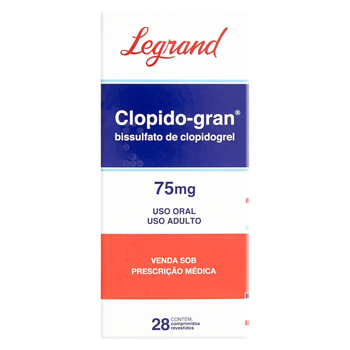 Clopido Gran 75mg Legrand Caixa 28 Comprimidos Revestidos