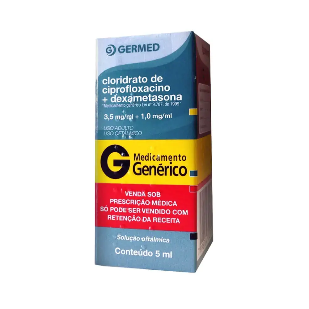 Cloridrato De Ciprofloxacino Dexametasona 3,5 Mg/ml 1 Mg/ml Colírio 5 Ml Germed Pharma Genérico