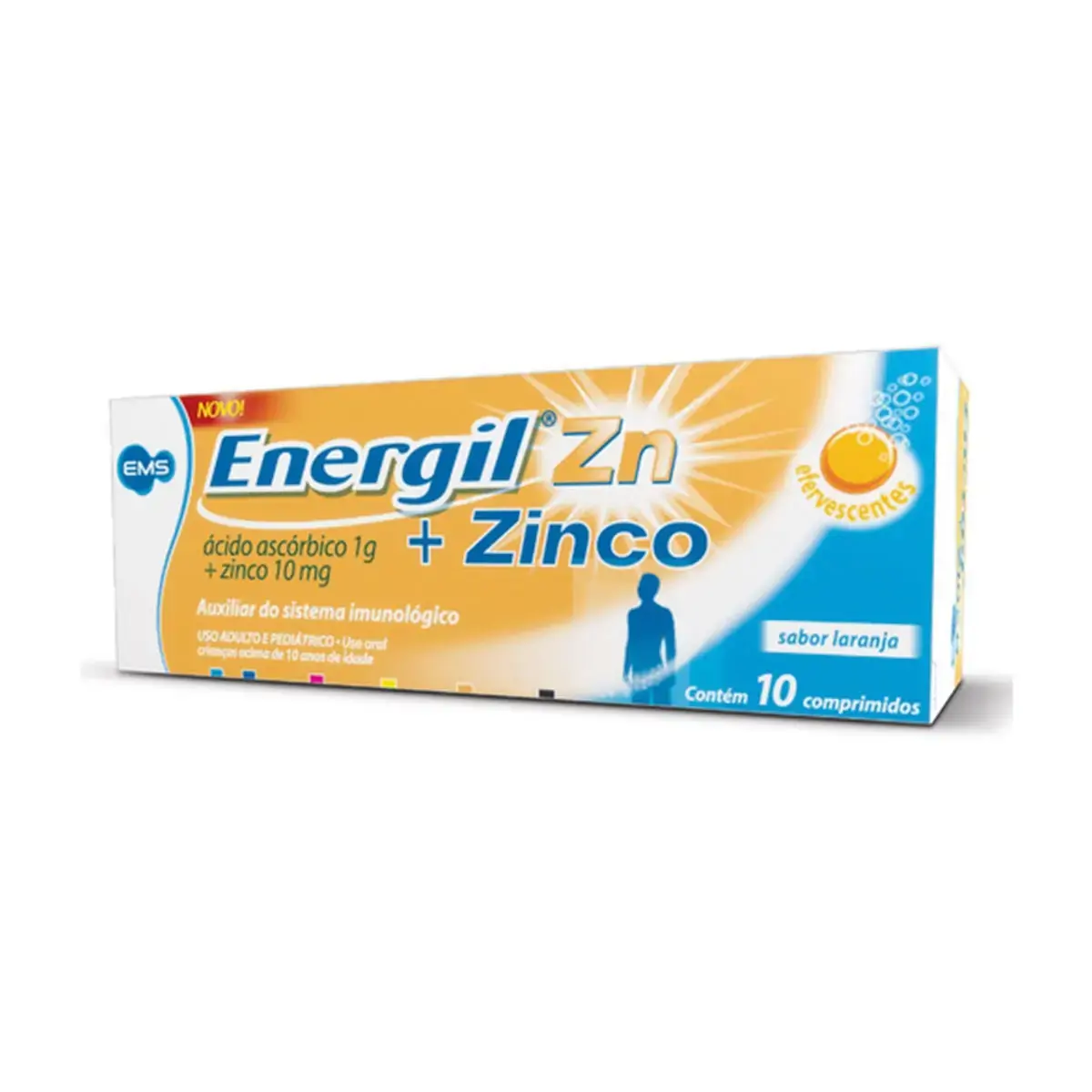 Energil Zn Laranja Ems Caixa 10 Comprimidos