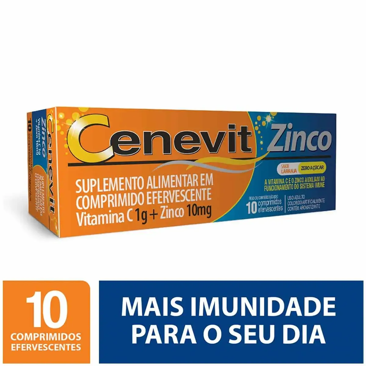 Cenevit Zinco Laranja Legrand Caixa 10 Comprimidos Efervescentes