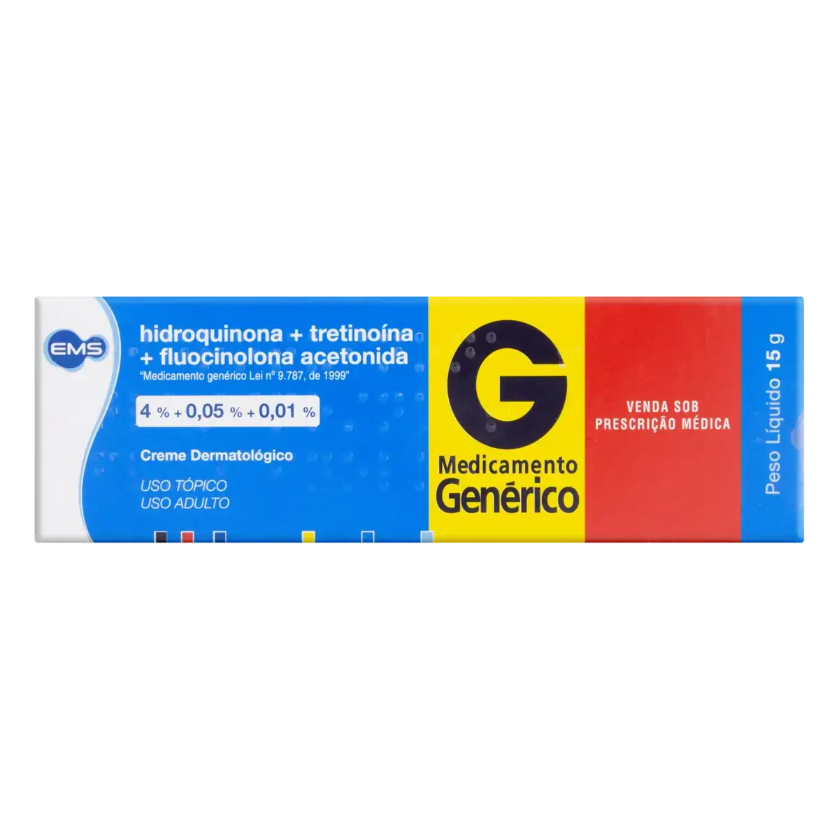 Hidroquinona Tretinoína Fluocinolona Acetonida Ems Caixa 15g Creme
