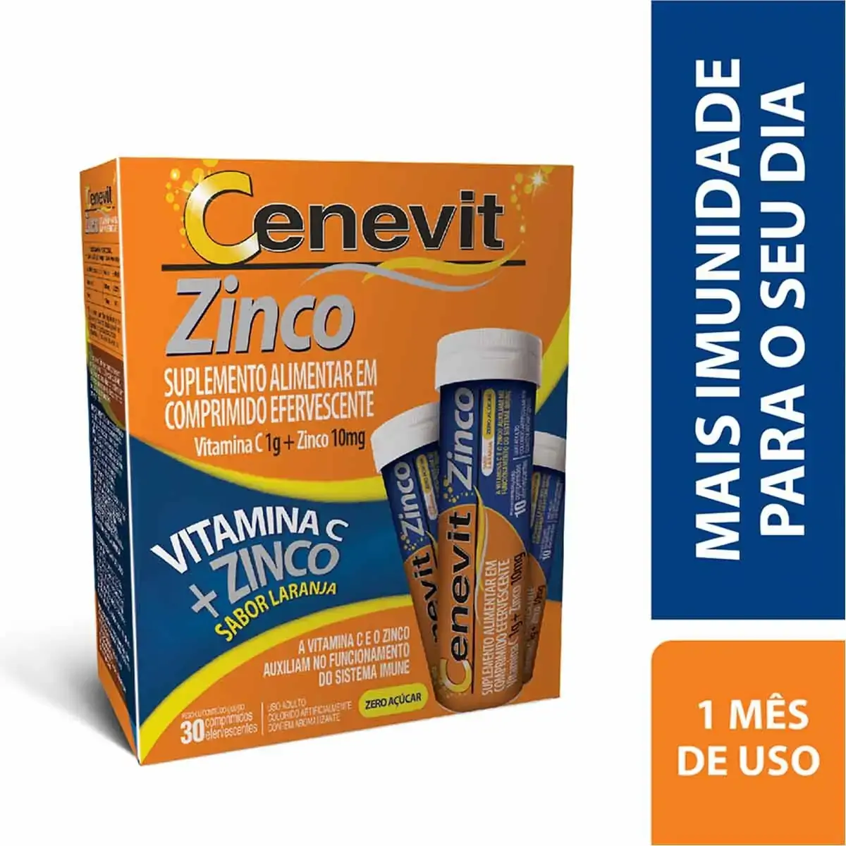 Cenevit Zinco Laranja Legrand Caixa 30 Comprimidos Efervescentes