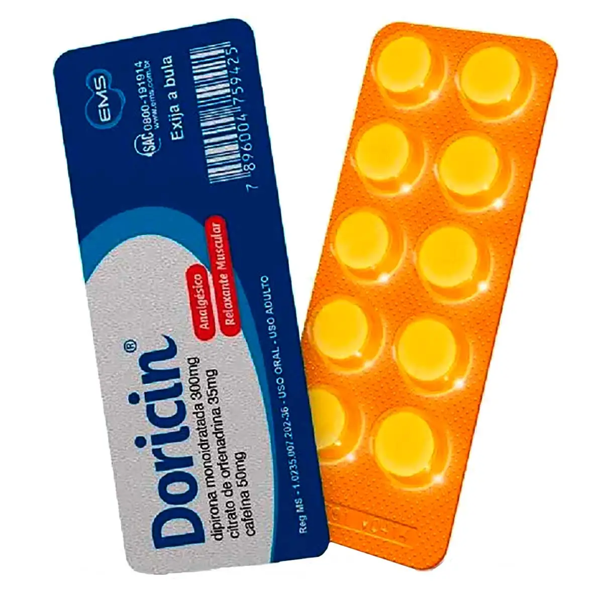 Doricin 35mg + 300mg + 50mg 10 comprimidos