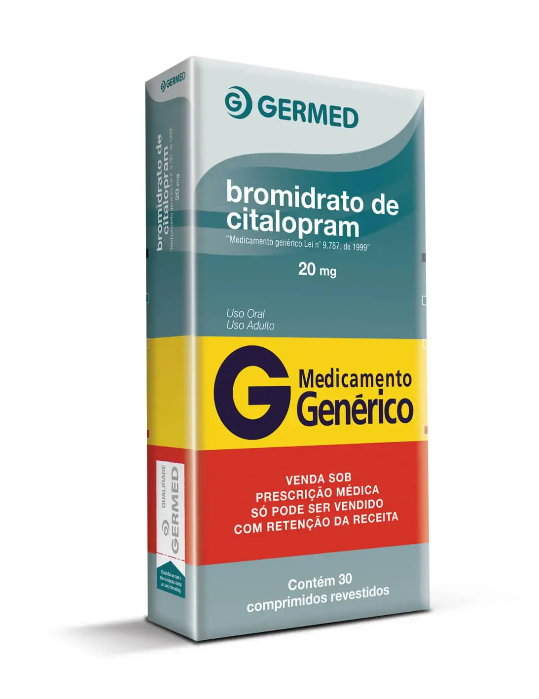 Bromidrato De Citalopram 20mg Germed Caixa 30 Comprimidos Revestidos
