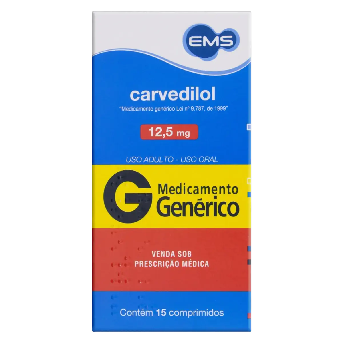 Carvedilol 12,5mg Ems Caixa 15 Comprimidos