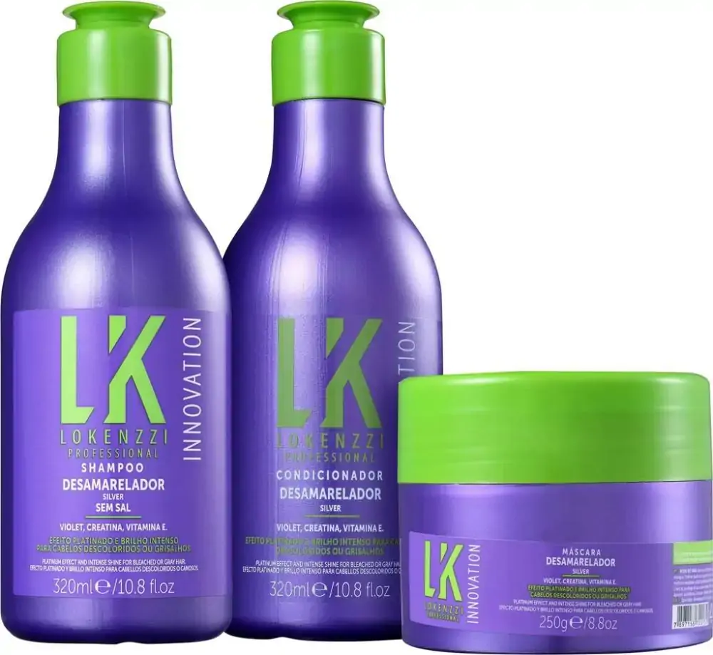 Kit Lokenzzi Desamarelador Shampoo Condicionador e Máscara