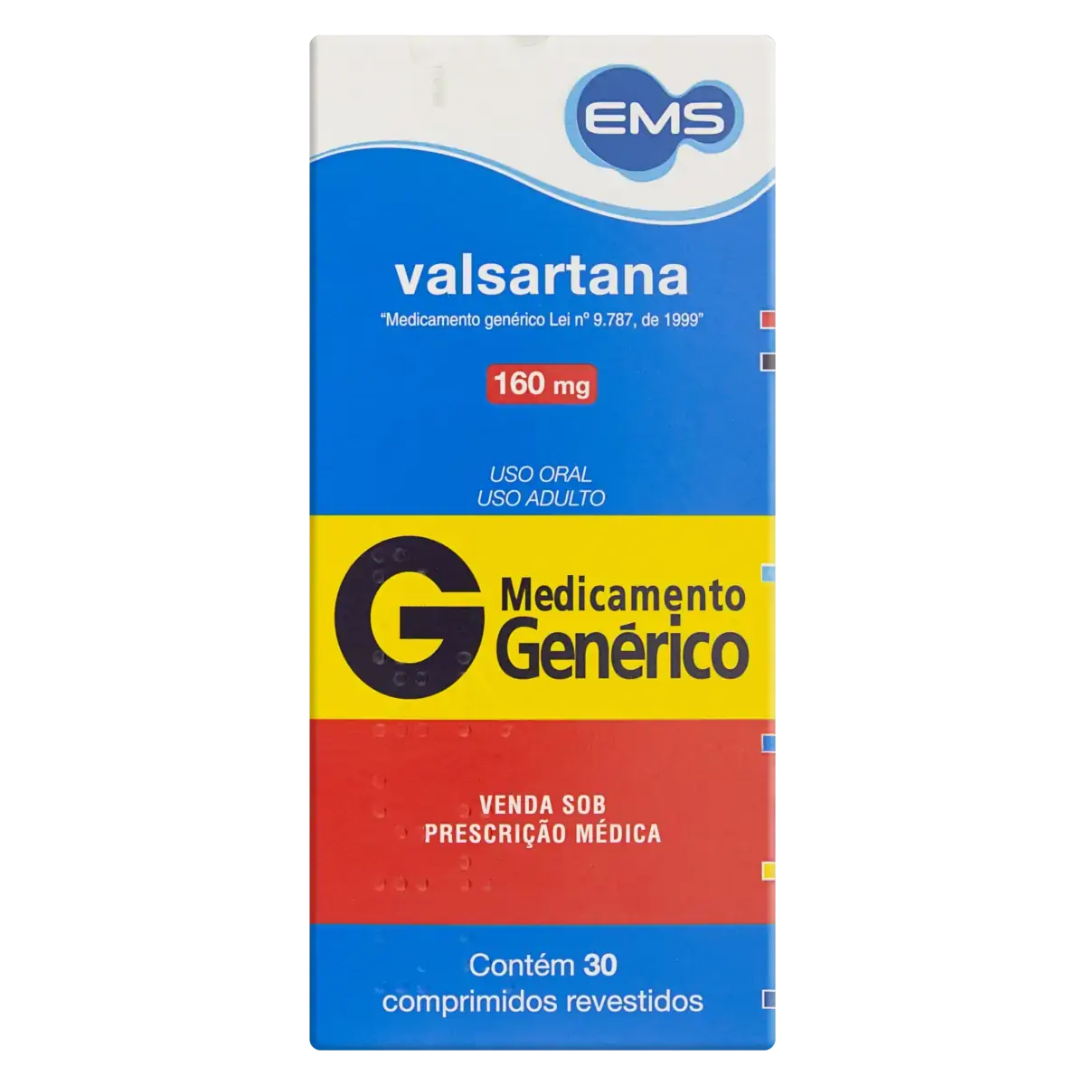 Valsartana 160mg Ems Caixa 30 Comprimidos Revestidos