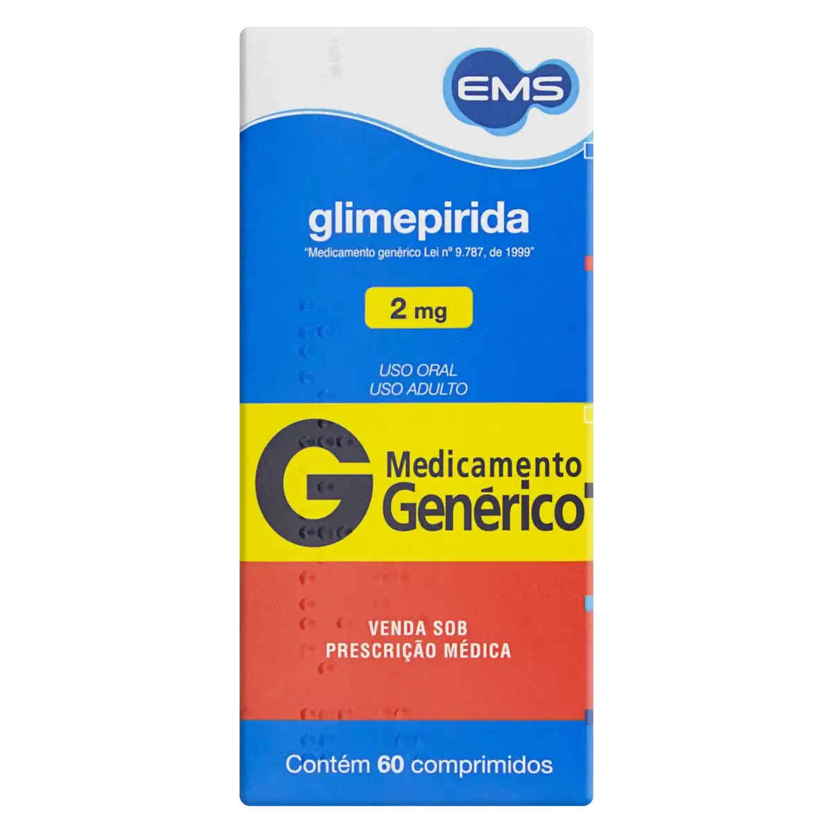 Glimepirida 2mg Ems Caixa 60 Comprimidos
