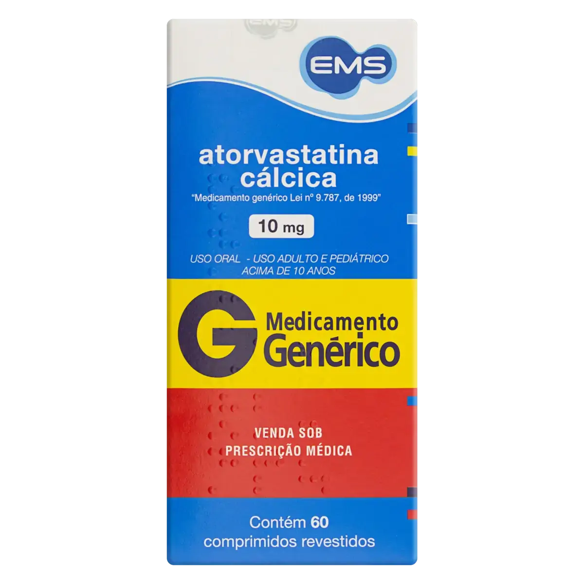 Atorvastatina Cálcica 10mg Ems Caixa 60 Comprimidos Revestidos
