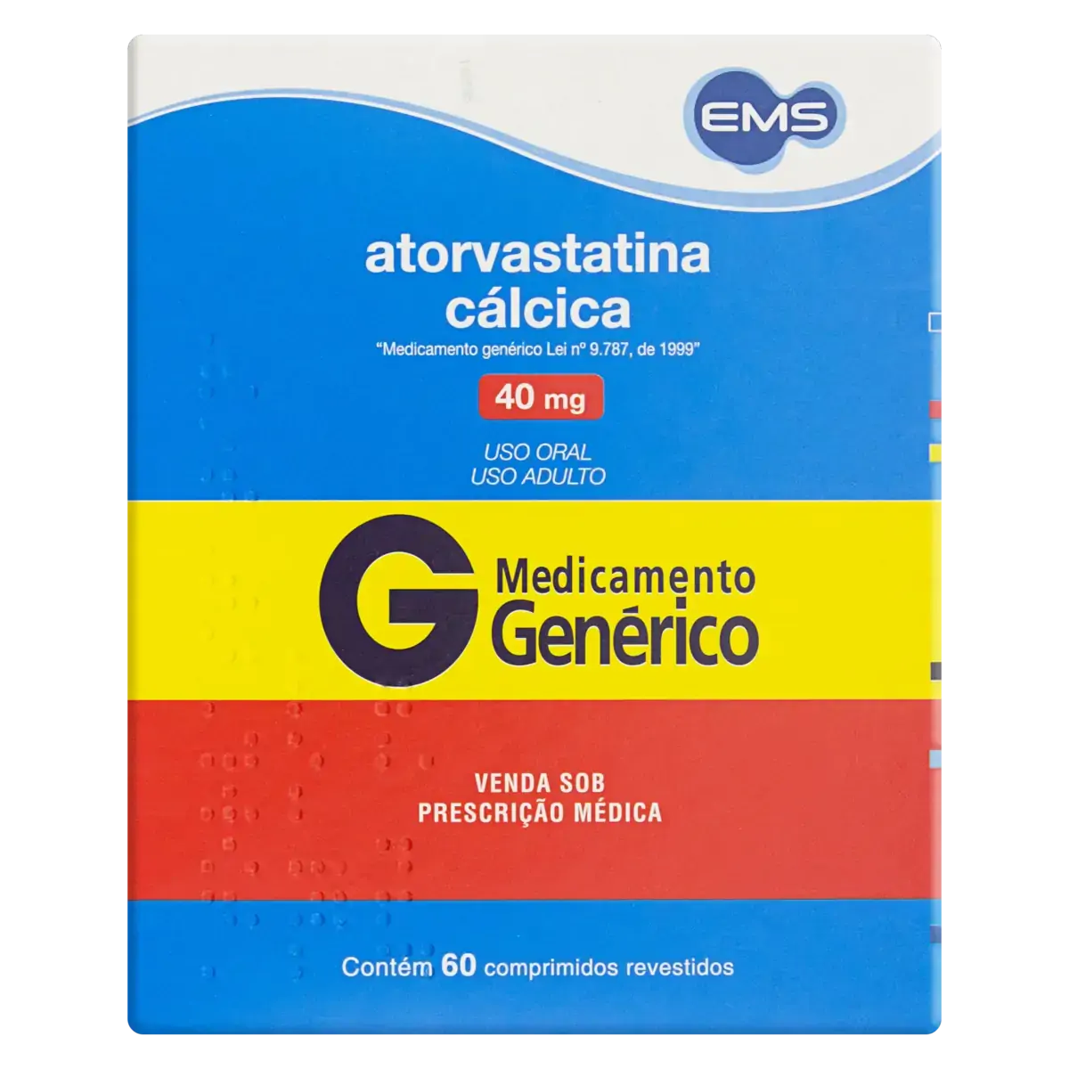 Atorvastatina Cálcica 40mg Ems Caixa 60 Comprimidos Revestidos