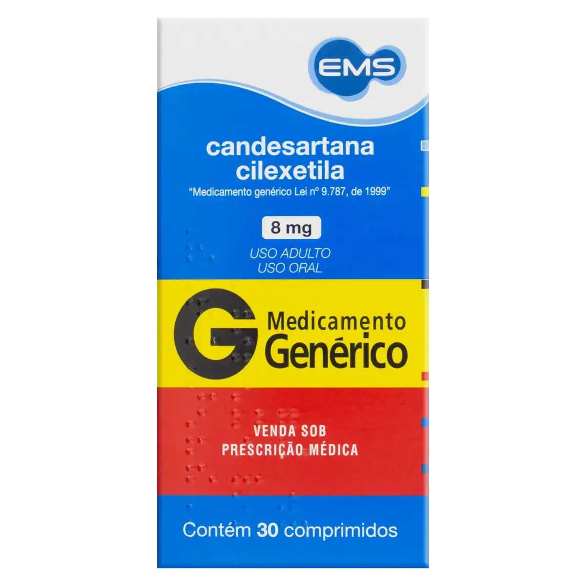 Candesartana Cilexetila 8mg Ems Caixa 30 Comprimidos