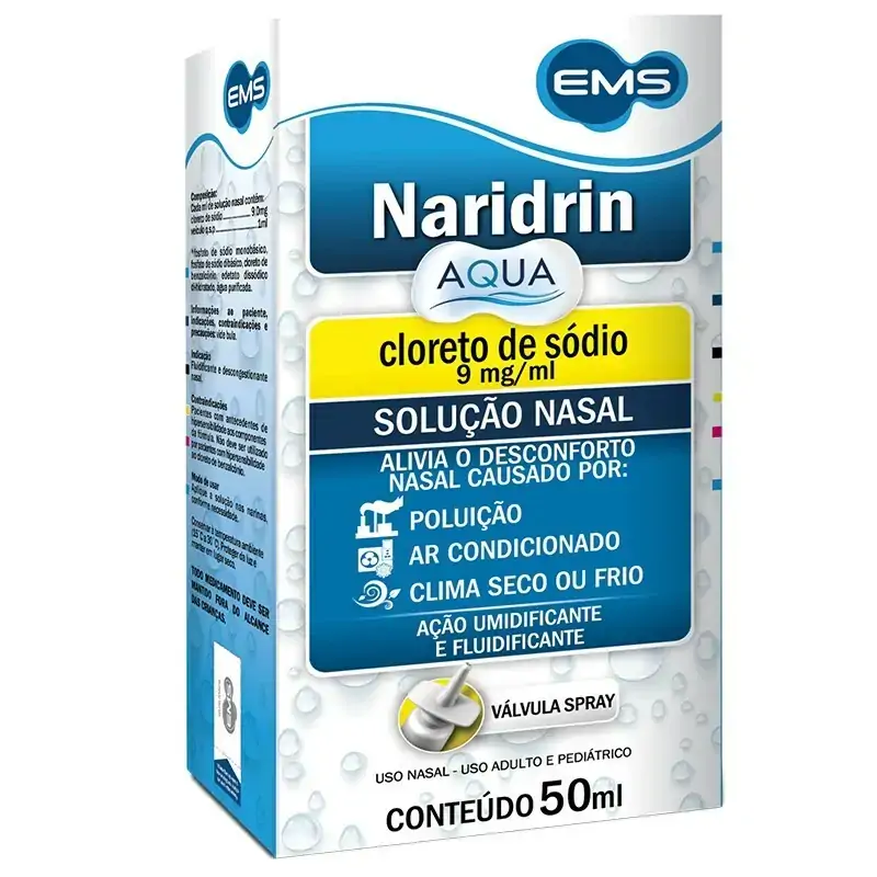 Descongestionante Nasal Spray Naridrin Aqua Caixa 50ml
