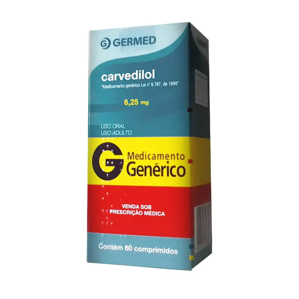 Carvedilol 6,25mg Germed Caixa 60 Comprimidos