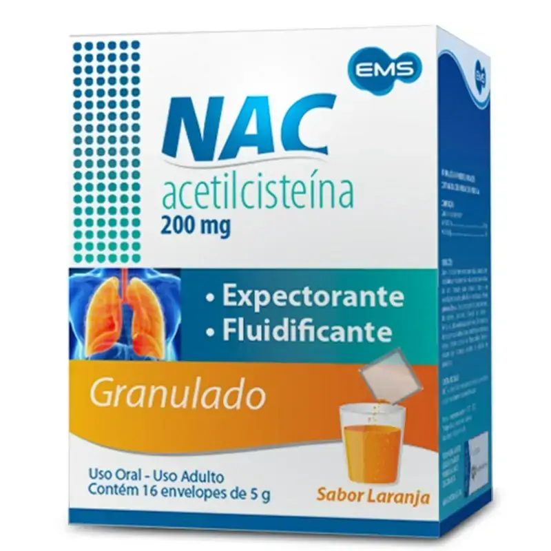 Nac 200mg Laranja Ems Caixa 16 Envelopes