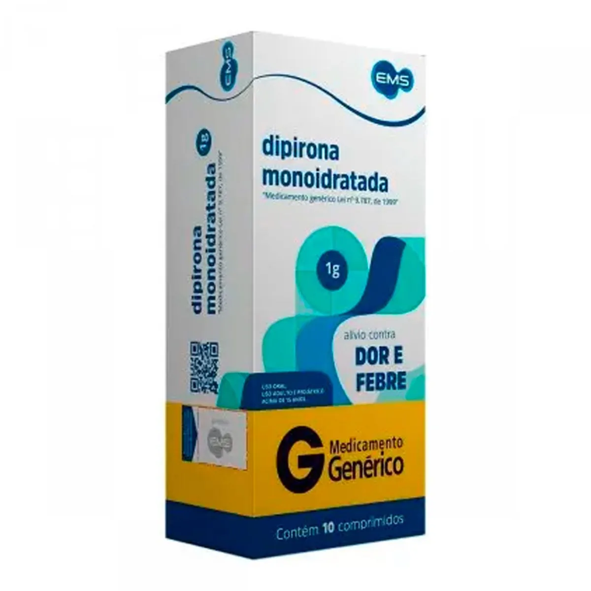 Dipirona Monoidratada 1g 10 Comprimidos EMS Genérico