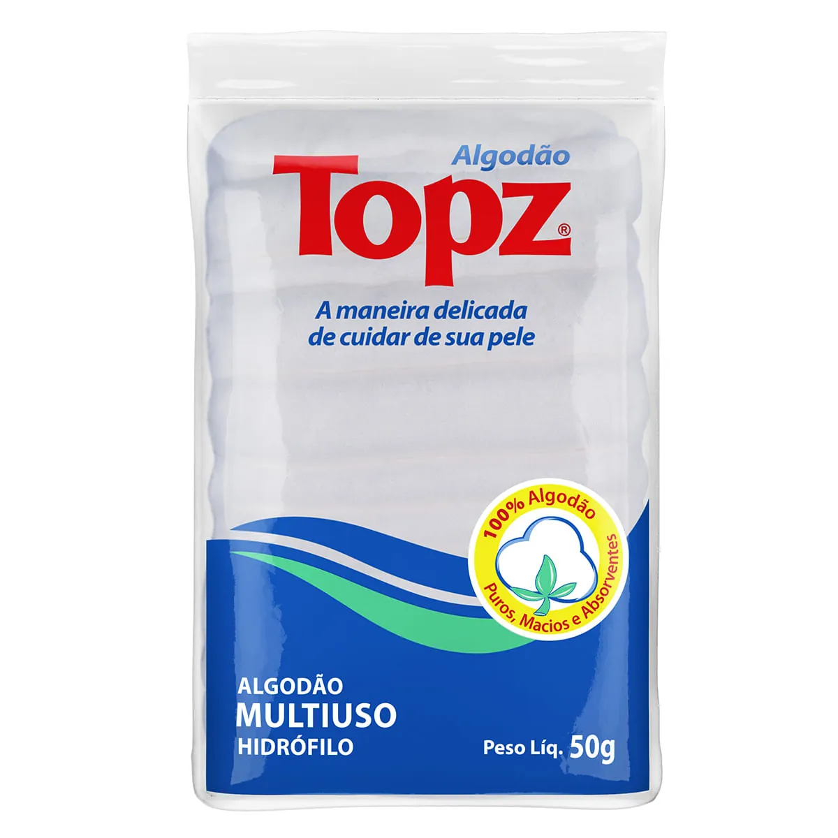 Algodão Hidrófilo Multiuso Topz Pacote 50g