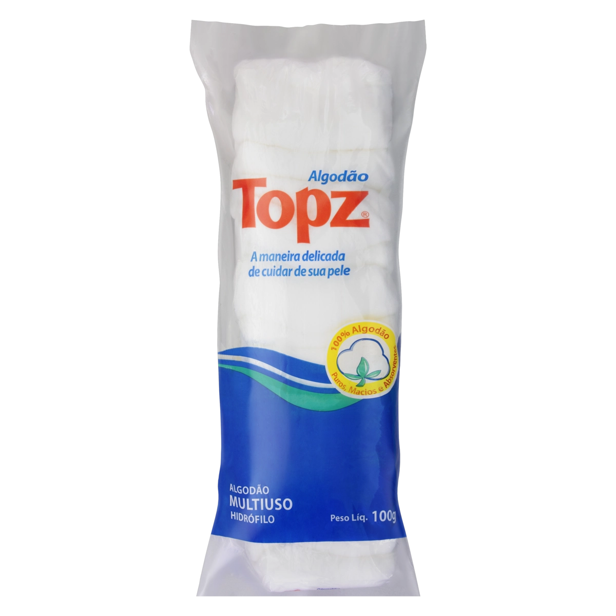 Algodão Hidrófilo Multiuso Topz Pacote 100g