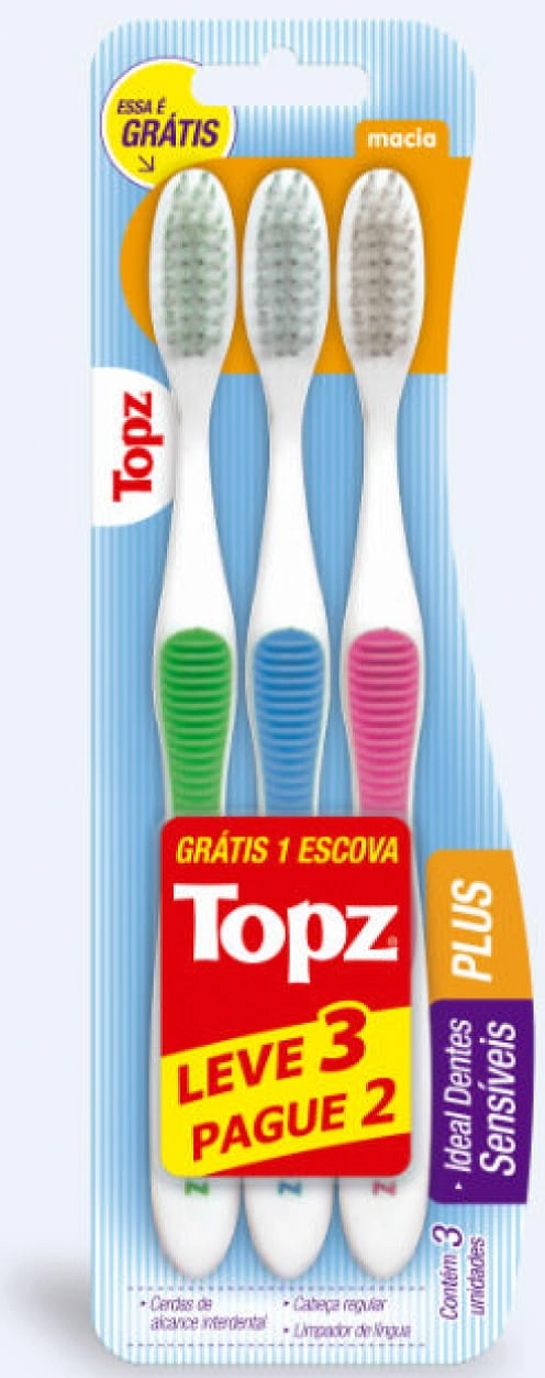 Escova Topz Media Leve 3 Pague 1