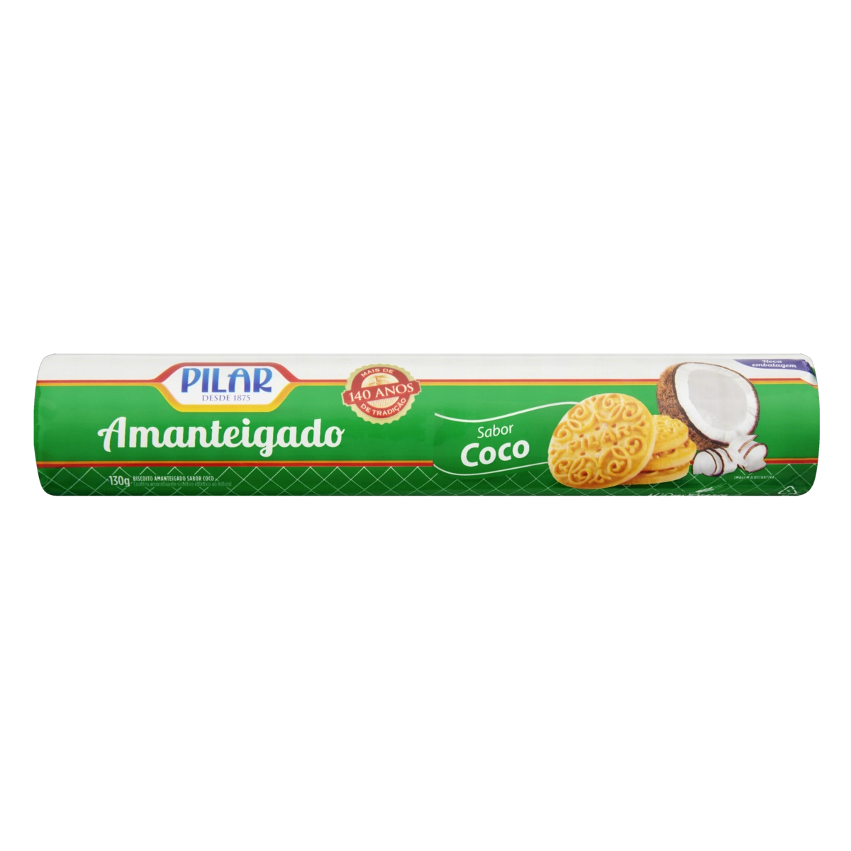 Biscoito Amanteigado Coco Pilar Pacote 130g