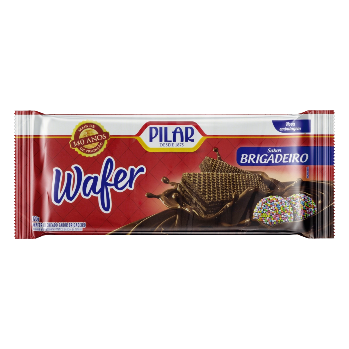 Biscoito Wafer Recheio Brigadeiro Pilar Pacote 120g