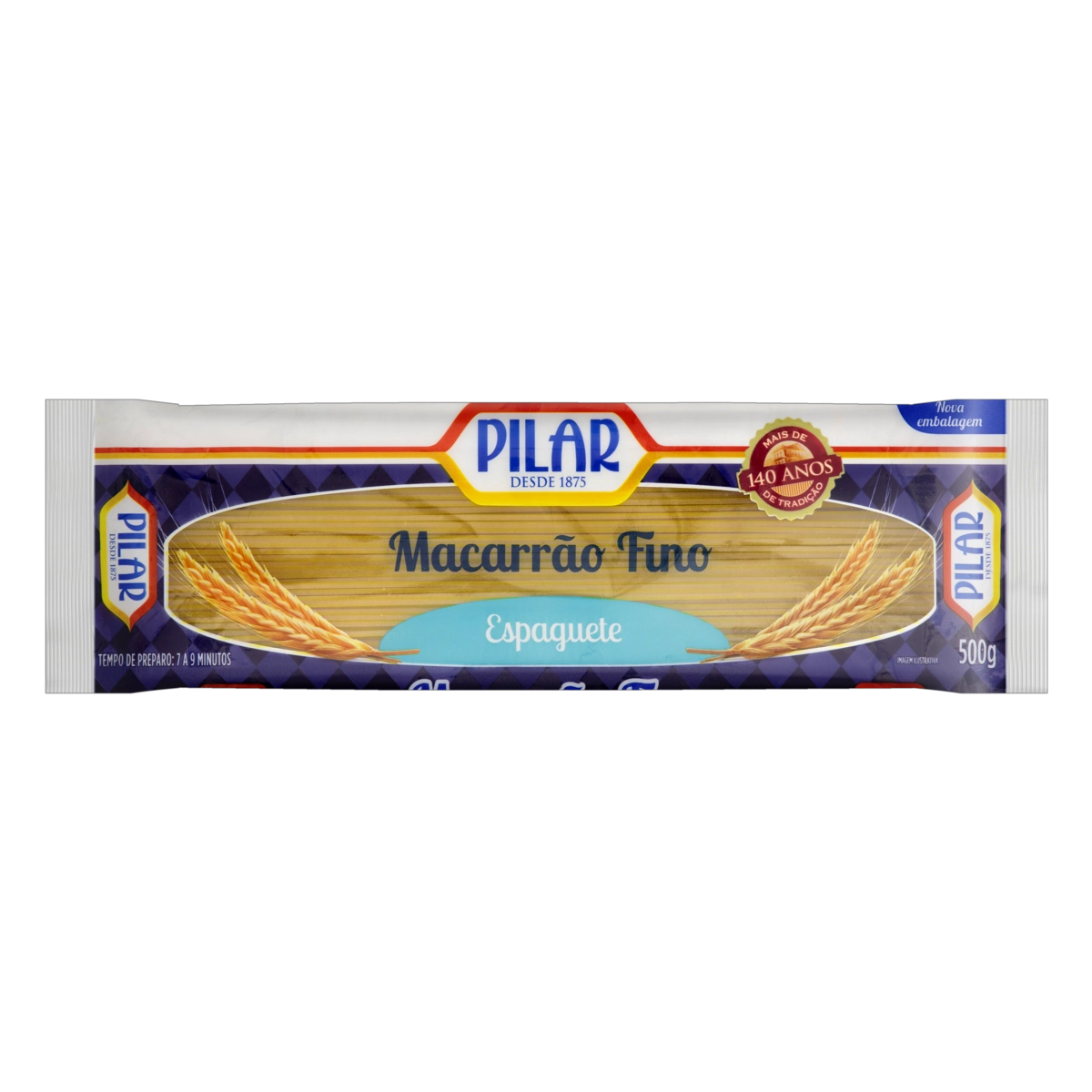 Macarrão De Trigo Espaguete Fino Pilar Pacote 500g
