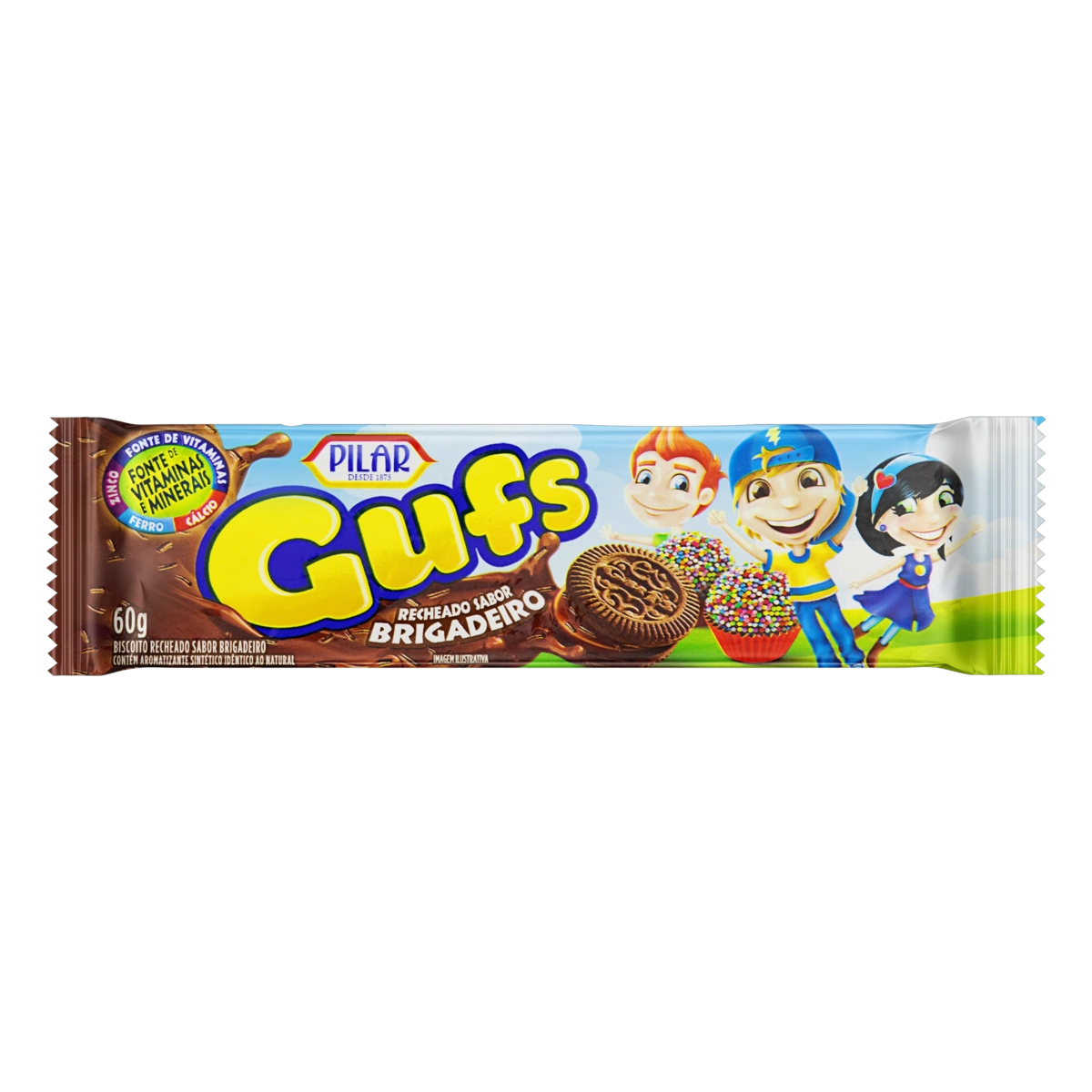 Biscoito Recheio Brigadeiro Pilar Gufs Pacote 60g