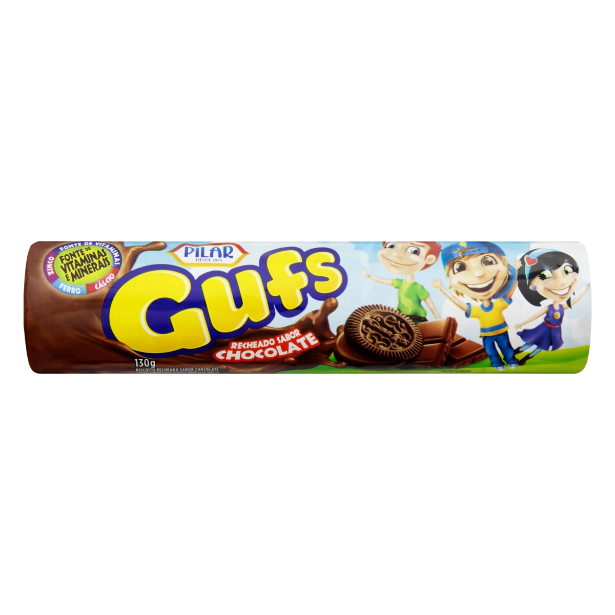 Biscoito Recheio Chocolate Pilar Gufs Pacote 130g
