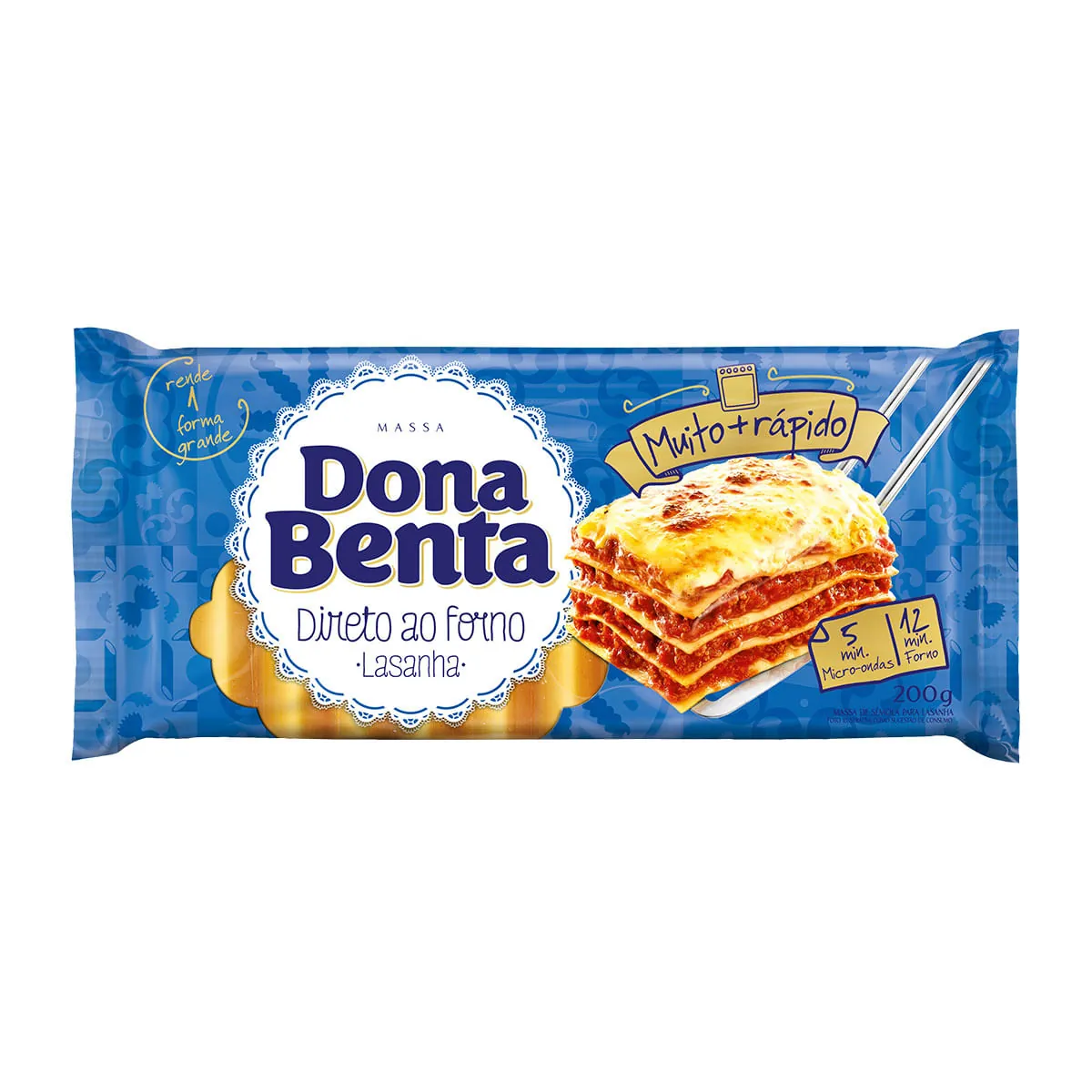 Massa para Lasanha Pré-Cozida de Sêmola Dona Benta 200g