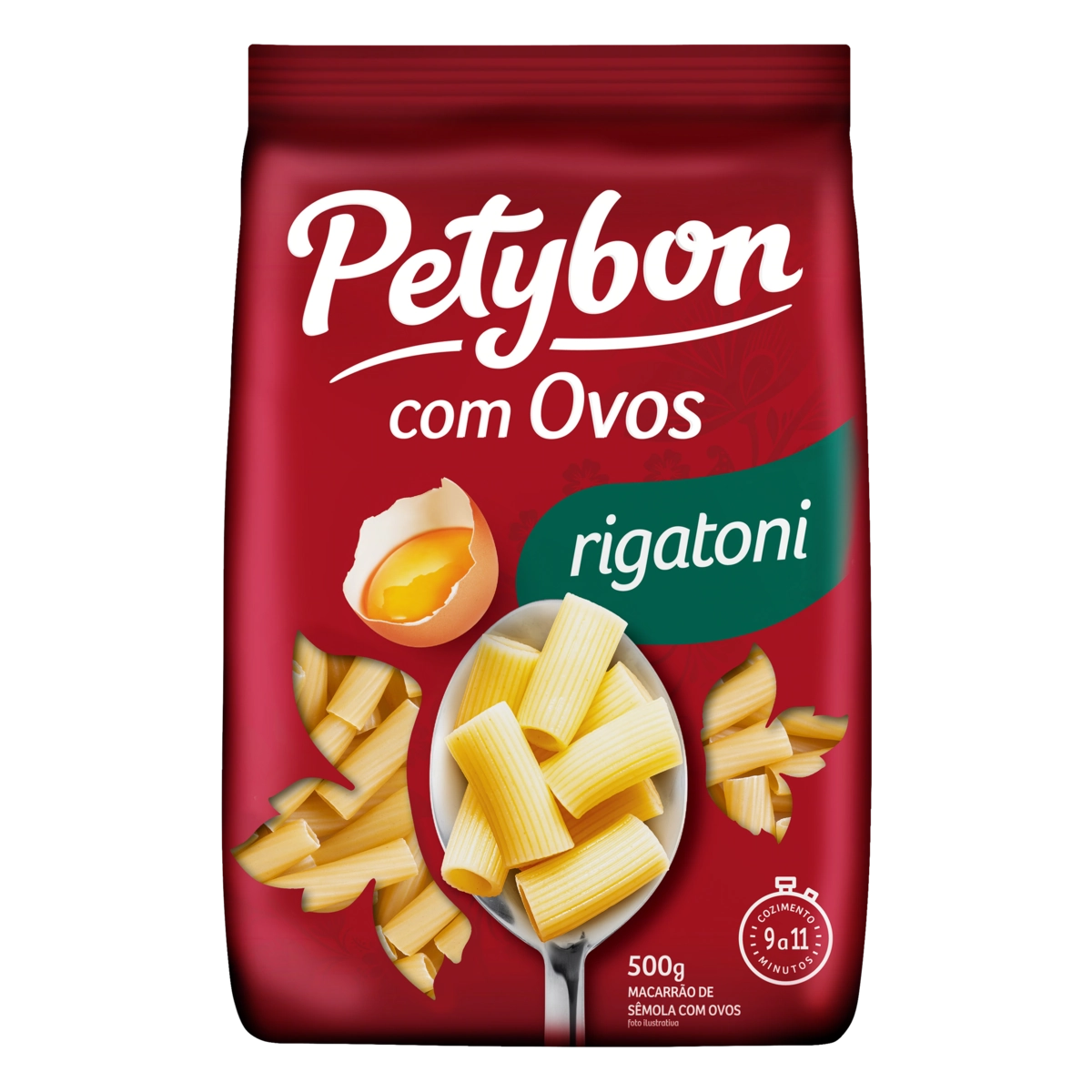 Macarrão De Sêmola Com Ovos Rigatoni Petybon Pacote 500g