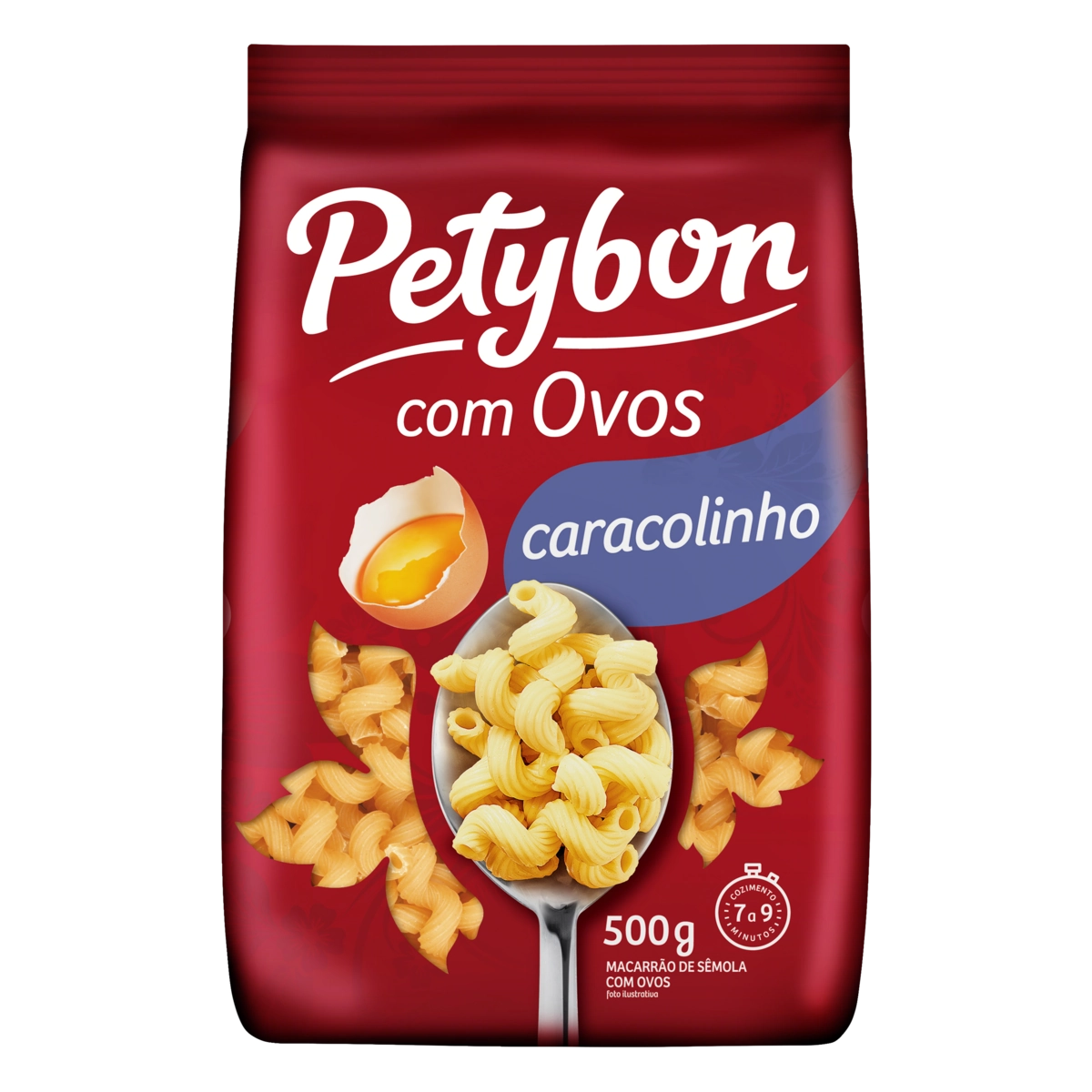 Macarrão De Sêmola Com Ovos Caracolinho Petybon Pacote 500g
