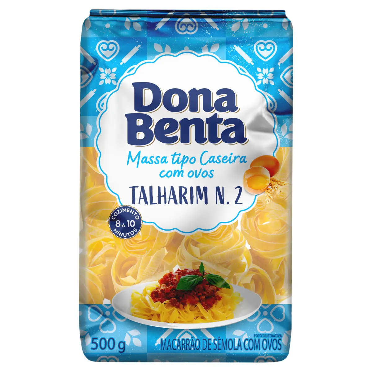 Macarrão De Sêmola Com Ovos Caseiro Talharim 2 Dona Benta Pacote 500g