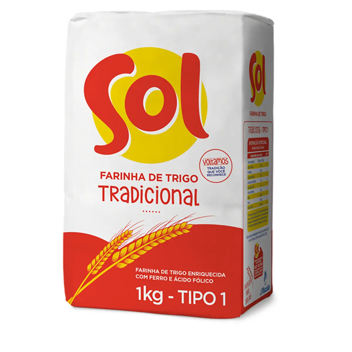 Farinha De Trigo Tipo 1 Tradicional Sol Pacote 1kg