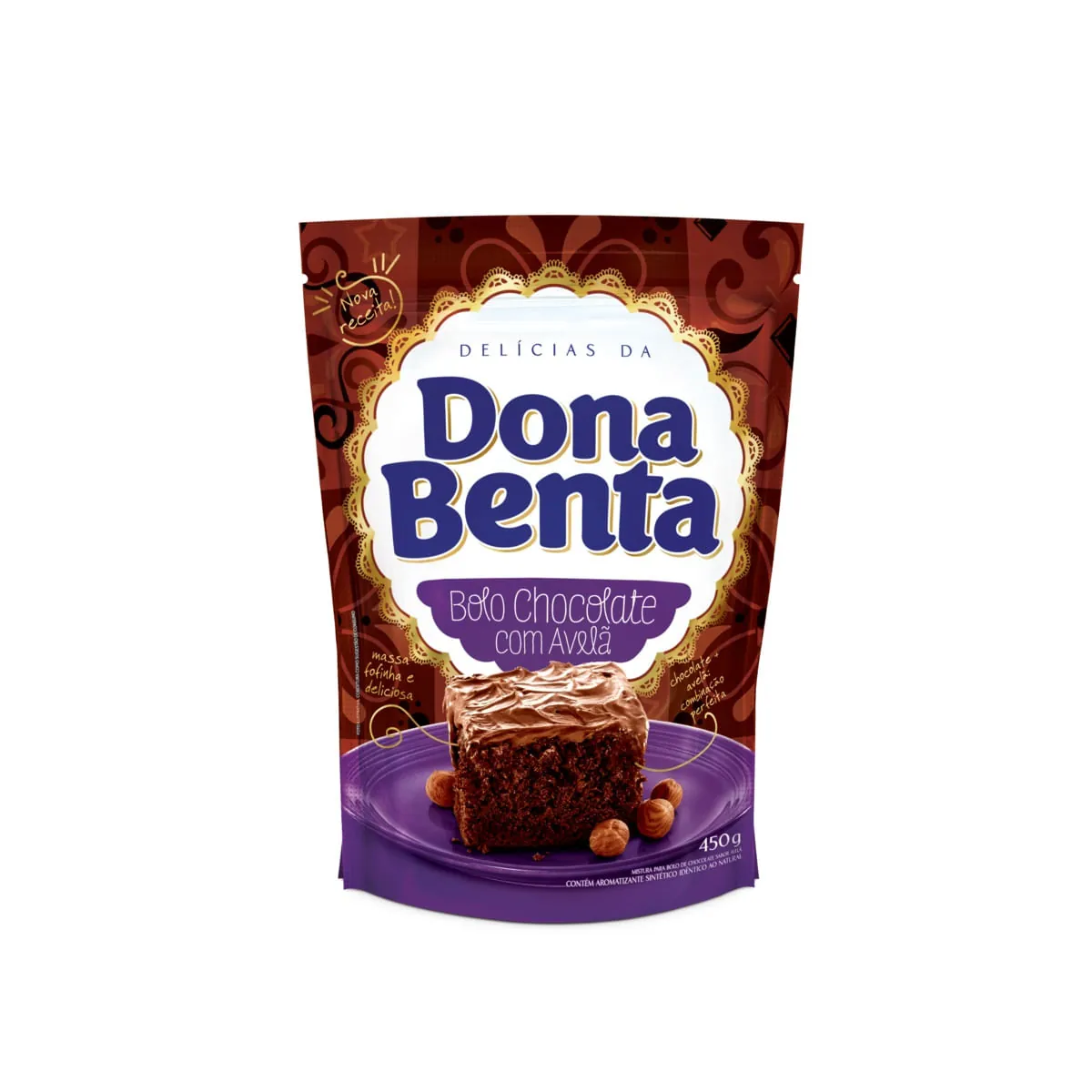 Mistura para Bolo de Chocolate com Avelã Dona Benta Pacote 450g