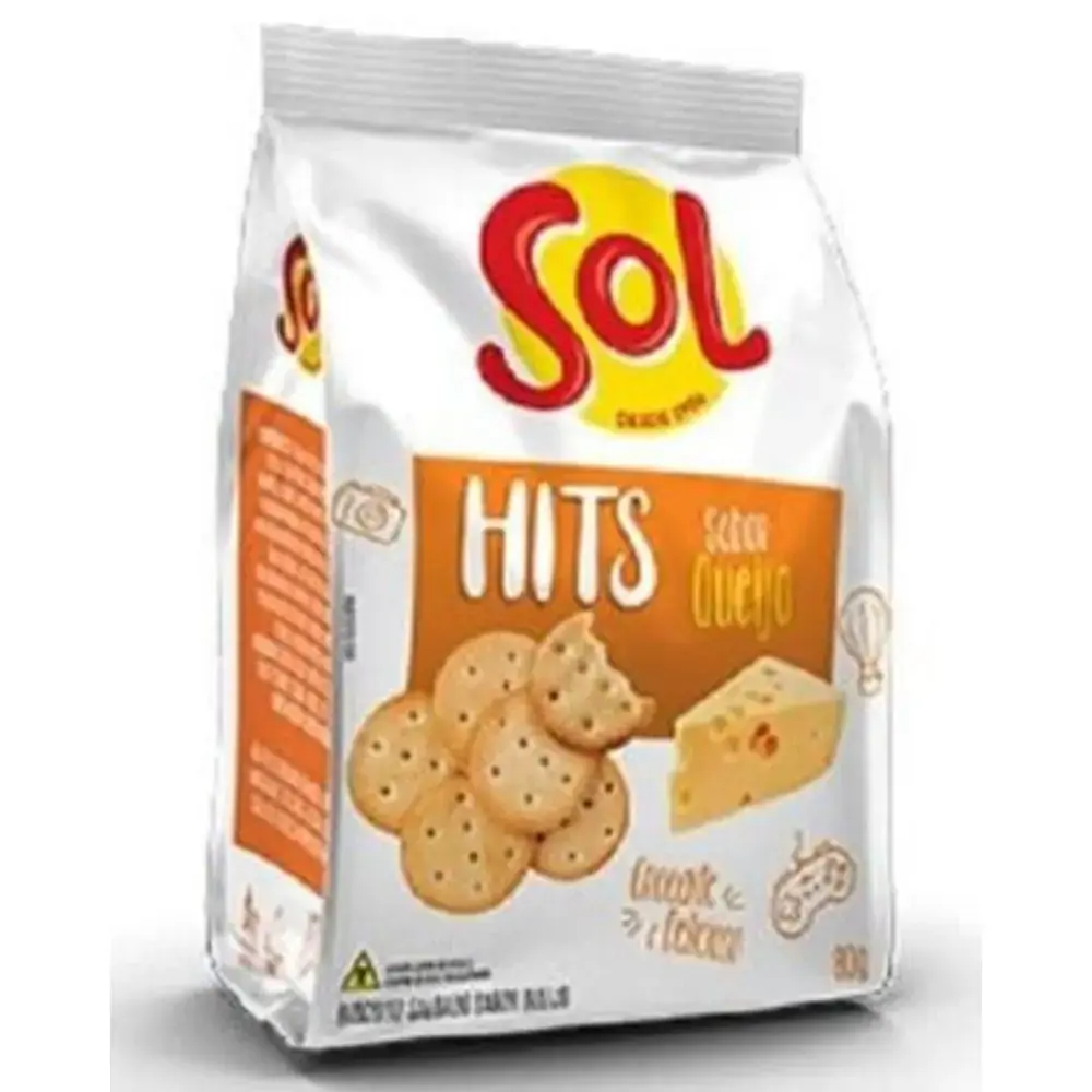 Biscoito Salgado Queijo Sol Hits 80 g