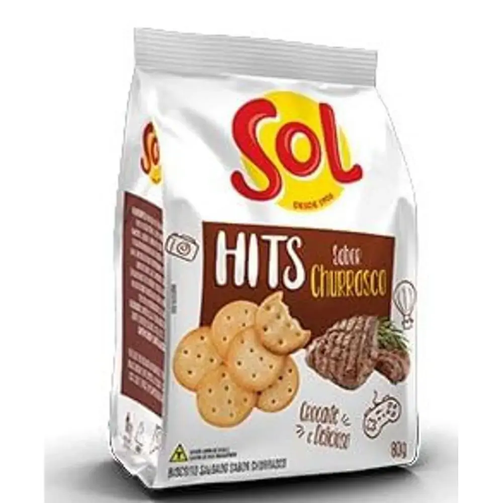 Biscoito Churrasco Sol Hits Pacote 80g