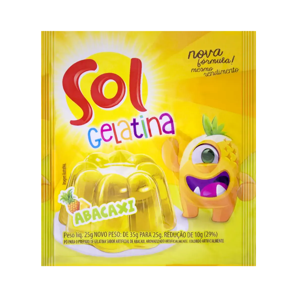 Gelatina Po Sol 25g Abacaxi