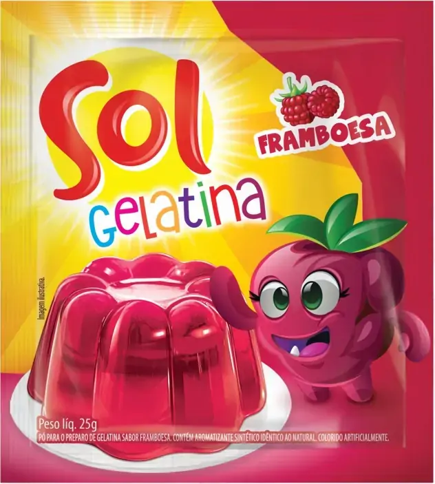 Gelatina Po Sol 25g Framboesa