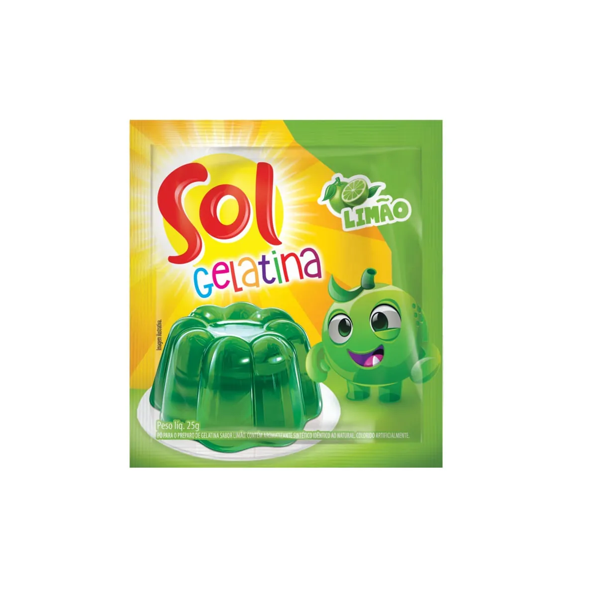 Gelatina em Pó Sabor Limão SOL 25g