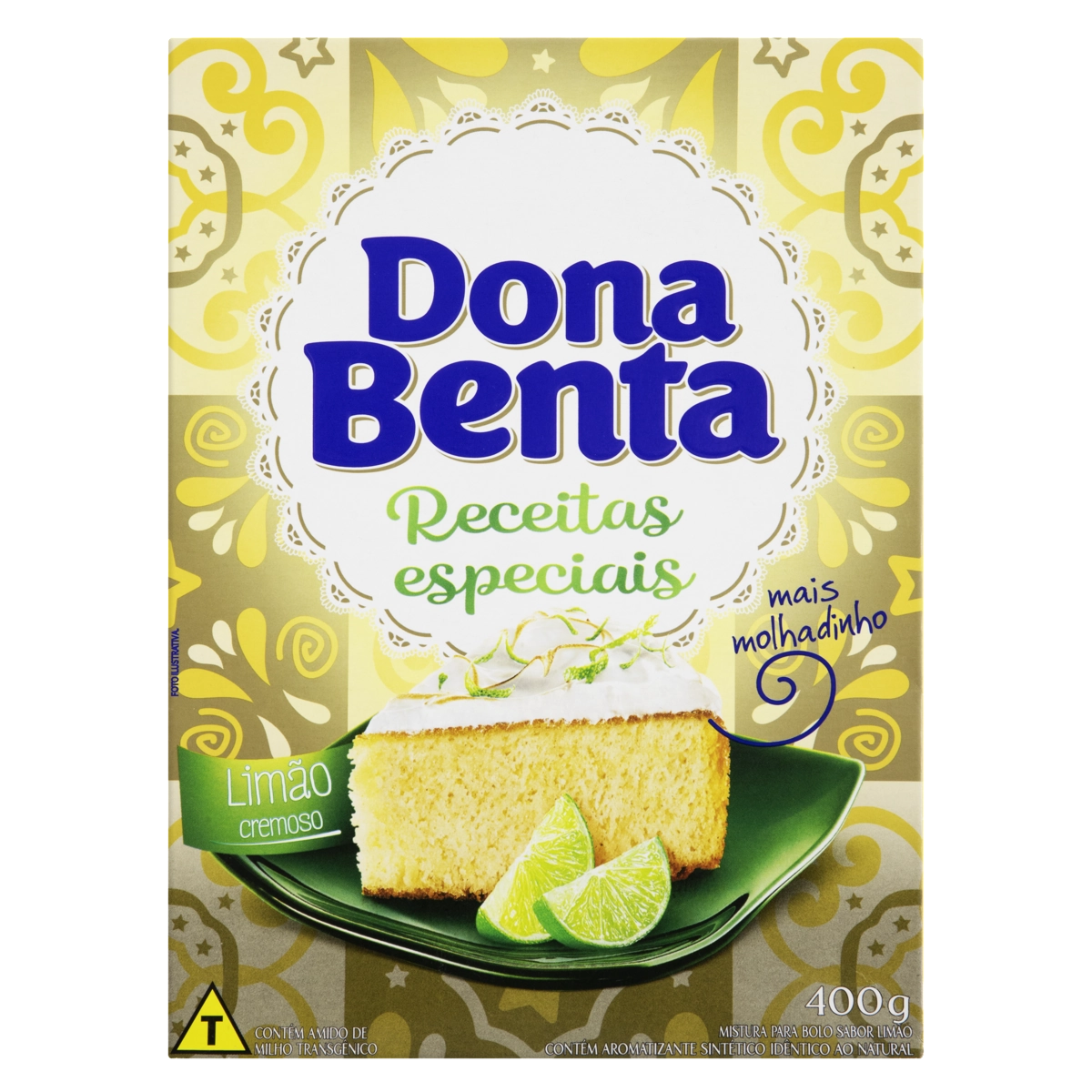 Mistura Para Bolo Cremoso Limão Dona Benta Receitas Especiais Caixa 400g