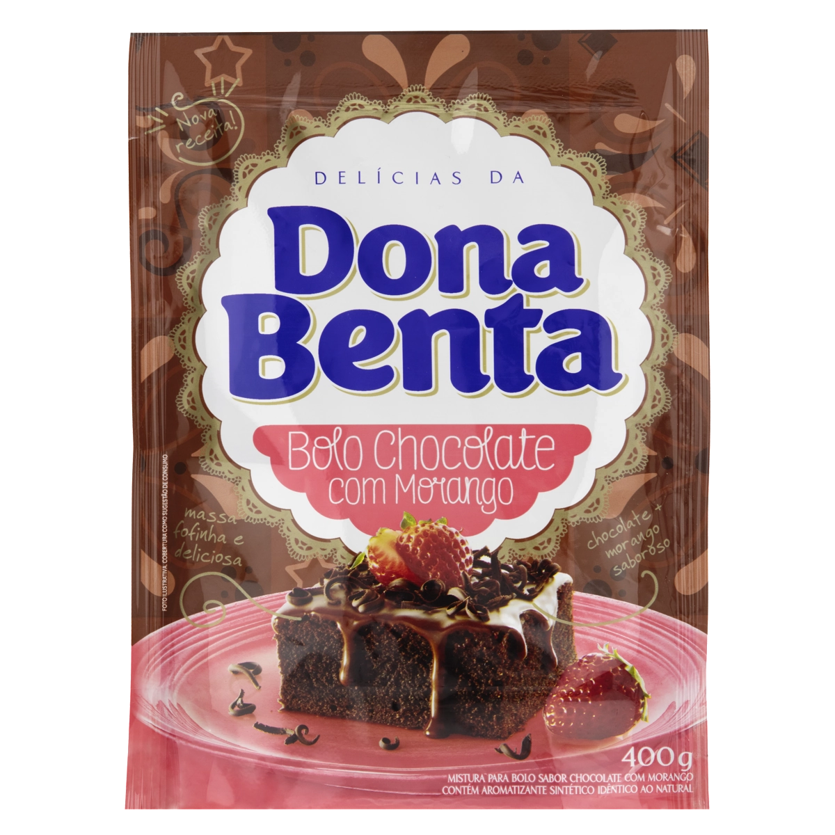 Mistura Para Bolo Chocolate Com Morango Dona Benta Pacote 400g