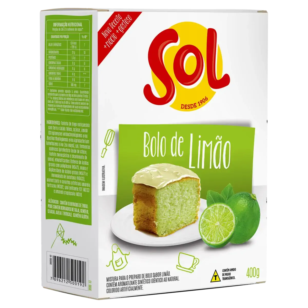 Mistura Para Bolo Limão Sol Caixa 400g