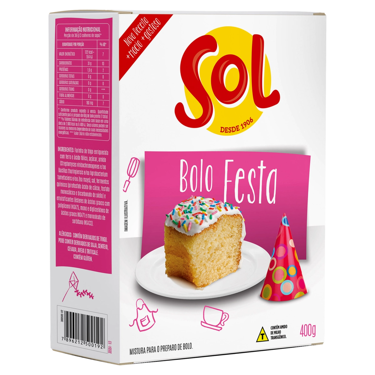 Mistura Para Bolo Festa Sol Caixa 400g