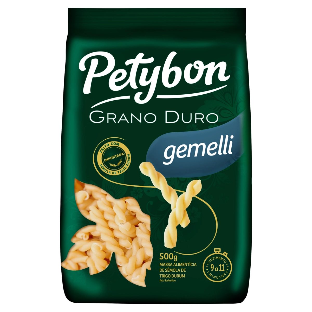 Macarrão De Sêmola De Trigo Grano Duro Gemelli Petybon Pacote 500g