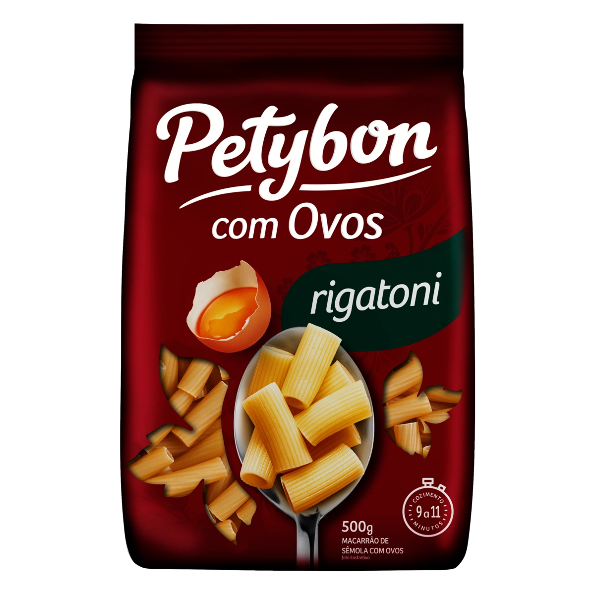 Macarrão De Sêmola Com Ovos Rigatoni Petybon Pacote 500g
