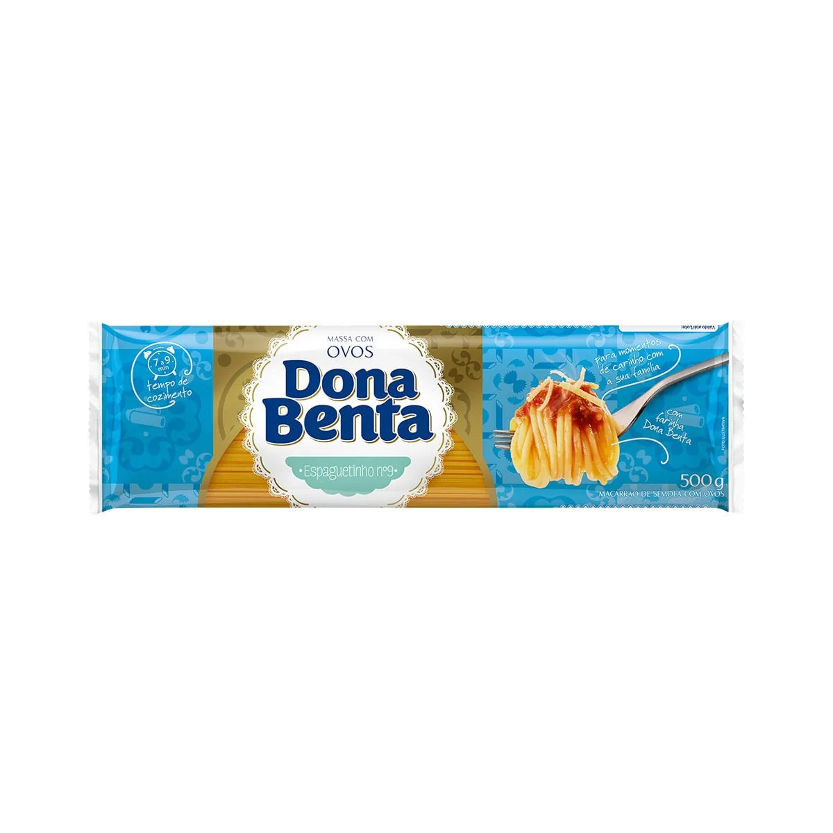 Macarrão De Sêmola Com Ovos Espaguetinho 9 Dona Benta Pacote 500g