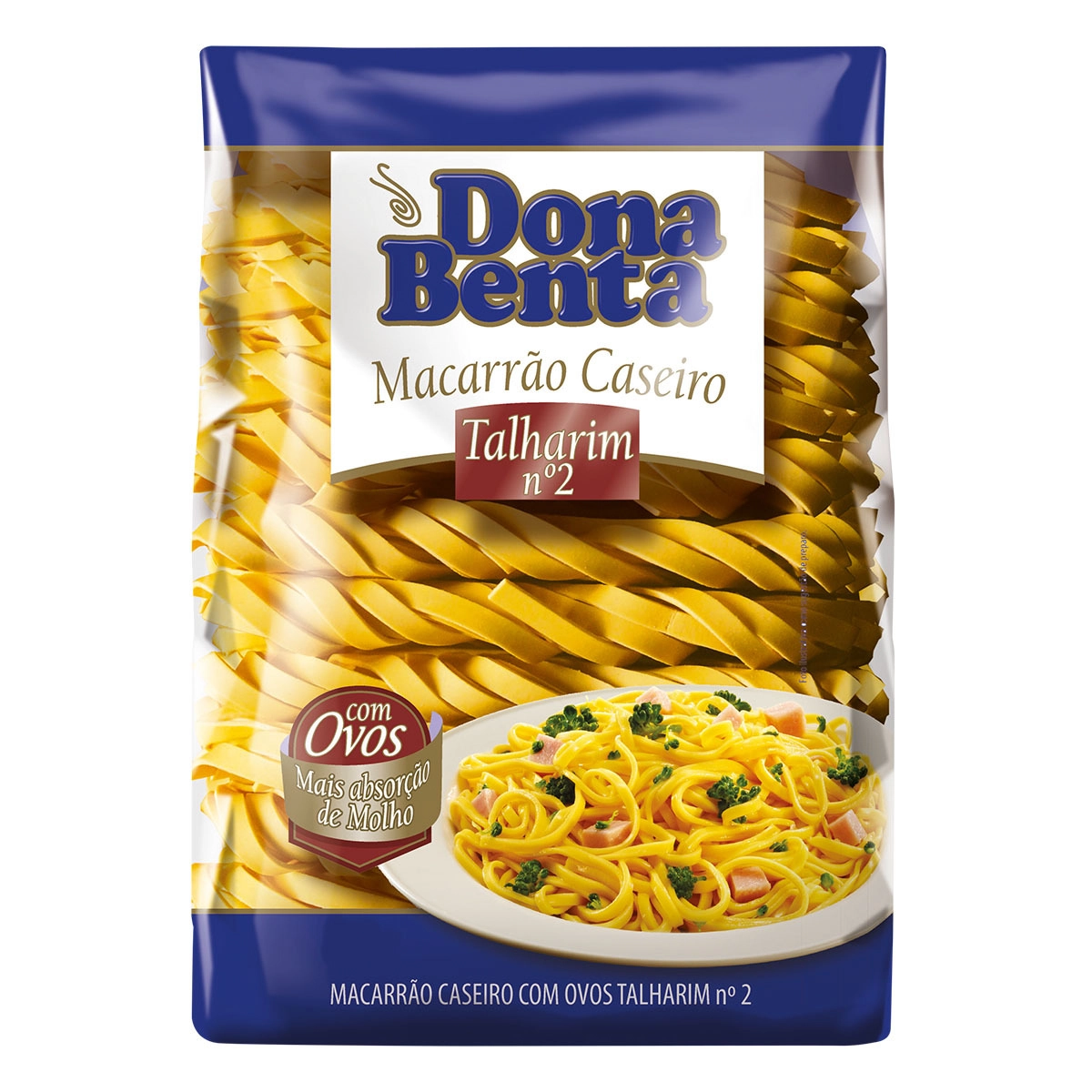 Macarrão Com Ovos Caseiro Talharim 2 Dona Benta Pacote 500g
